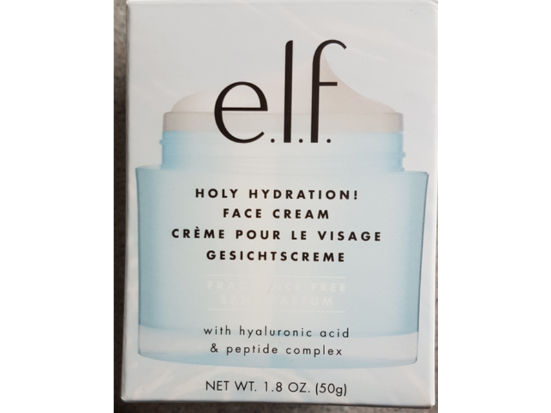 e.l.f. Holy Hydration! Face Cream, Fragrance Free, 1.8 oz/50 g
