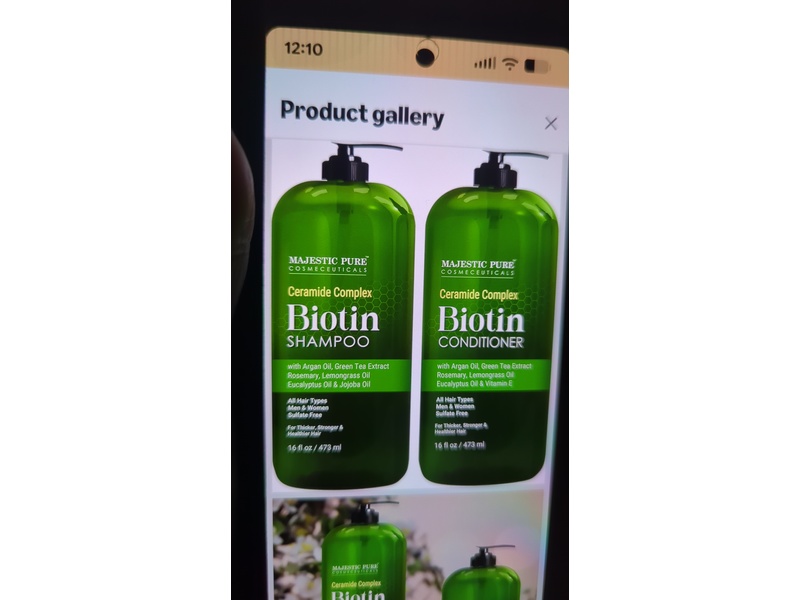 Majestic Pure Biotin Shampoo & Conditioner Set, Ceramides Complex, 16 fl oz/473 mL