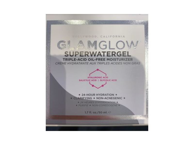 GlamGlow Superwatergel Triple-Acid Moisturizer, Oil-Free, 1.7 fl oz/50 mL