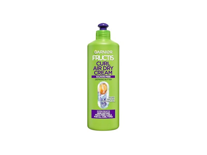 Garnier Fructis Curl Nourish Air Dry Cream Defining Butter, Vegan Protein + Coconut Oil, 17 fl oz/500 mL
