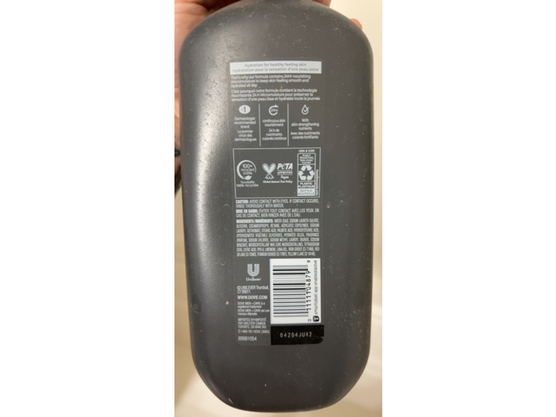 Dove Men + Care Exfoliating Deep Clean Body + Face Wash, 30 fl oz/887 mL, 3 Count