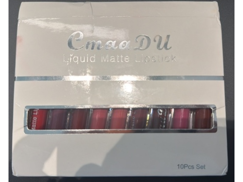 Cmaa DU Liquid Matte Lipstick Set, 0.085 fl oz/2.5 mL, Pack Of 10