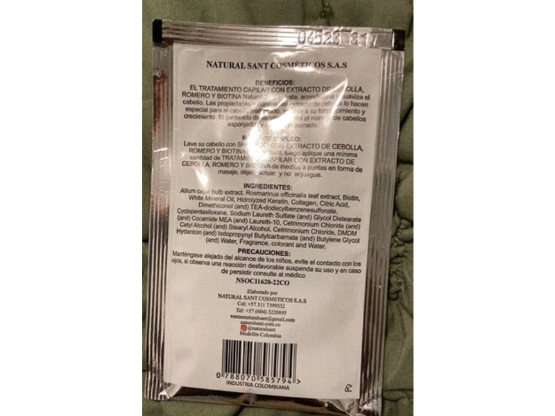 Natural Sant Hair Treatment, Onion, Rosemary & Biotin, 15 mL