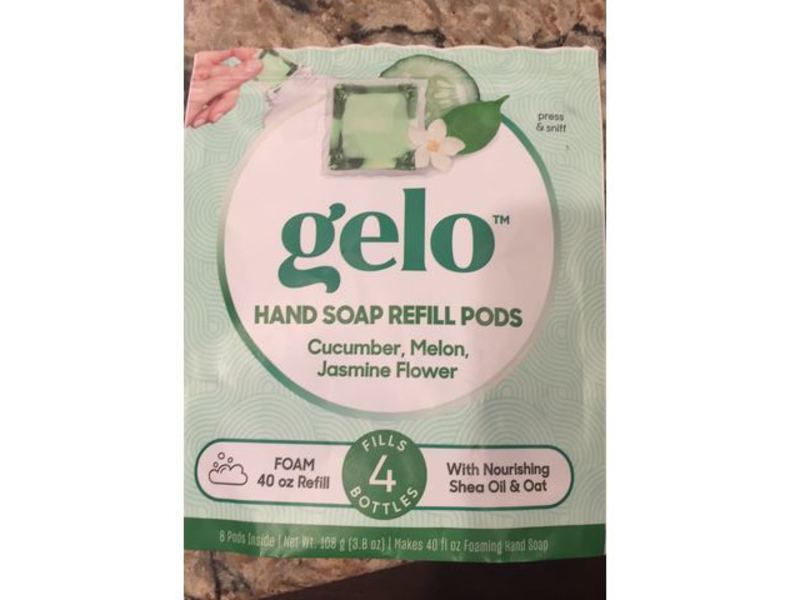 Gelo Hand Soap Refill Pods, Cucumber & Melon, Foam 40 oz, 4 Bottles