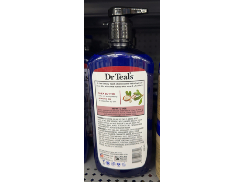 Dr Teal's Body Wash, Pure Epsom Salt, Shea Butter & Almond Oil, 24 fl oz/710 mL