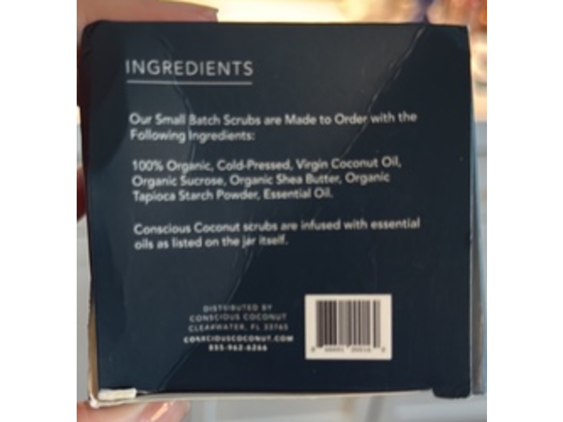 Conscious Coconut Sugar Scrub, Coconut Oil, 6 oz/175 mL
