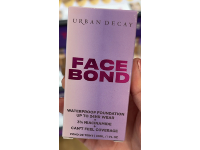 Urban Decay Face Bond Waterproof Foundation, 3% Niacinamide, Shade 02 (Fair Neutral), 1 fl oz/30 mL