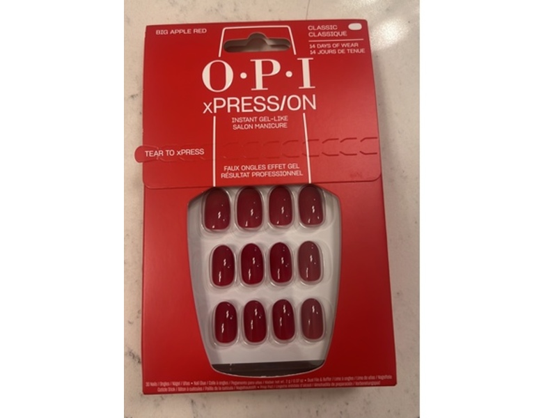 O.P.I X Press/On Press On Nails Classic, Big Apple Red, 30 Count