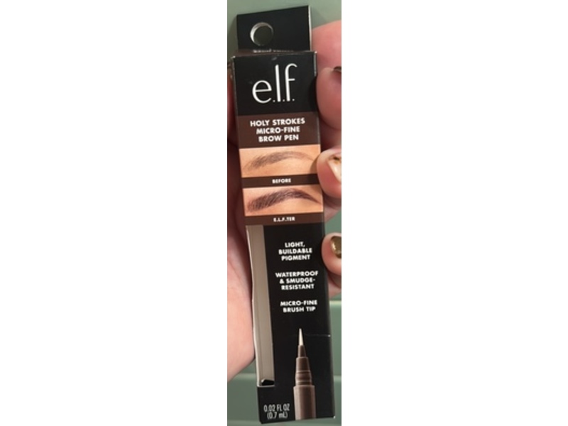 E.l.f. Cosmetics Holy Strokes Micro-Fine Brow Pen, Dark Brown, 0.02 fl oz/0.7 mL