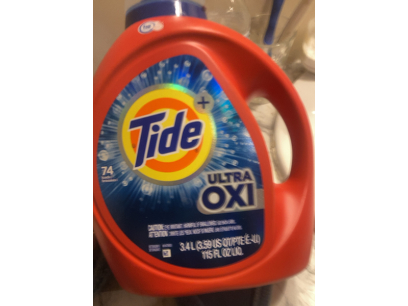 Tide Ultra Oxi Liquid Laundry Detergent, 74 Loads, 115 fl oz/3.4 L