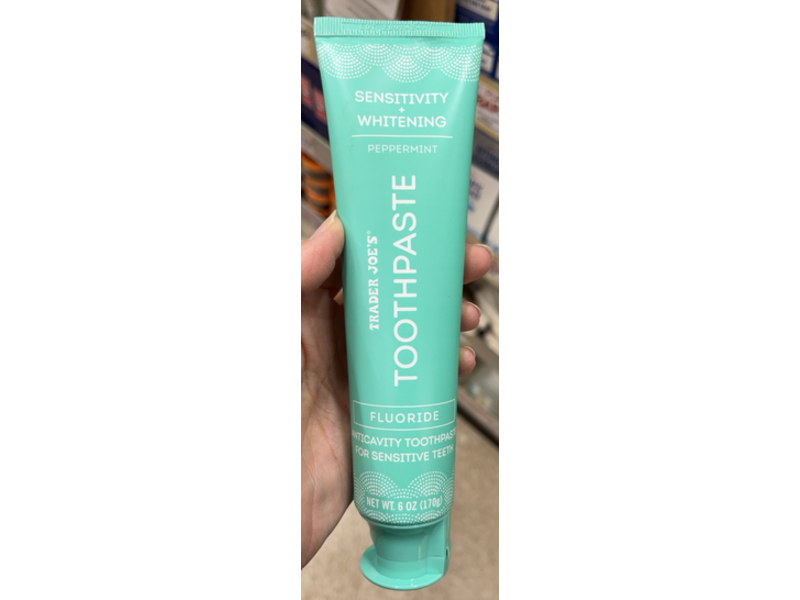 Trader Joe's Sensitivity + Whitening Toothpaste, Peppermint, 6 oz/170 g