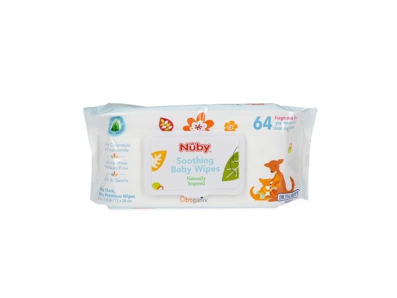 Nuby Soothing Baby Wipes, 64 Count