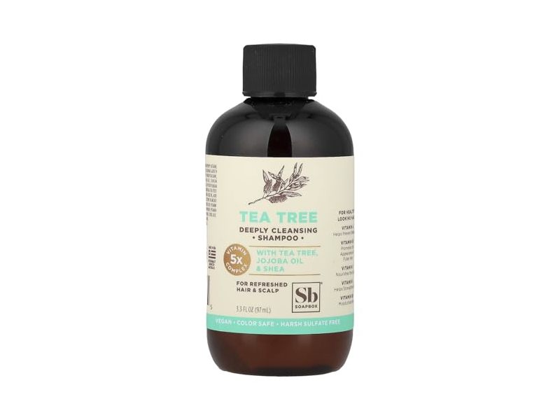 Soapbox Clean & Purify Shampoo, Tea Tree, 3.3 fl oz/97 mL