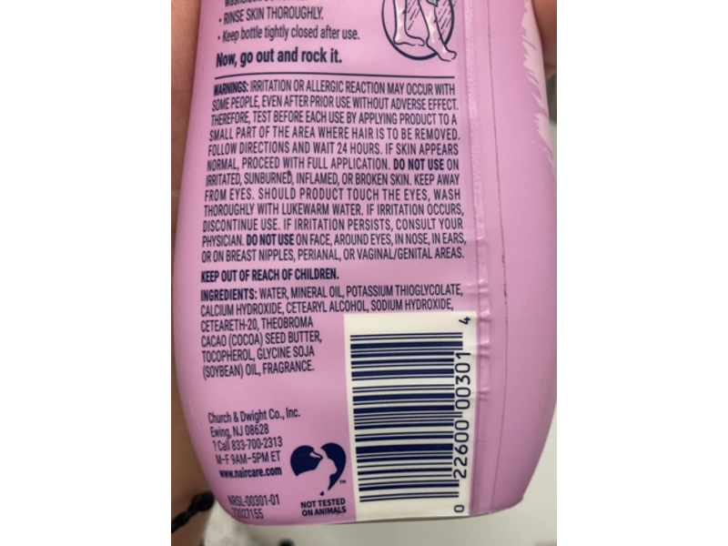 Nair Body Cream Hair Remover, Rich Cocoa Butter & Vitamin E, 7.9 oz/224 g