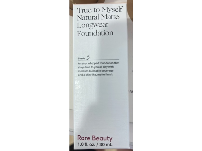 Rare Beauty True To Myself Natural Matte Longwear Foundation, Shade 5, 1.0 fl oz/30 mL