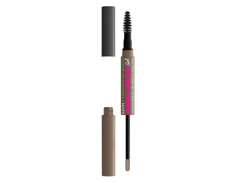 NYX Professional Makeup Zero To Brow Longwear Eyebrow Gel, Ash Brown, 0.06 fl oz/2 mL