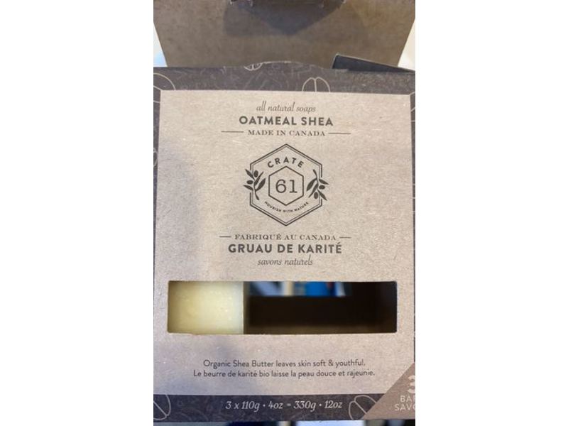 Crate 61 Oatmeal Shea Soap Bar, 12 oz/330 g, Pack Of 3