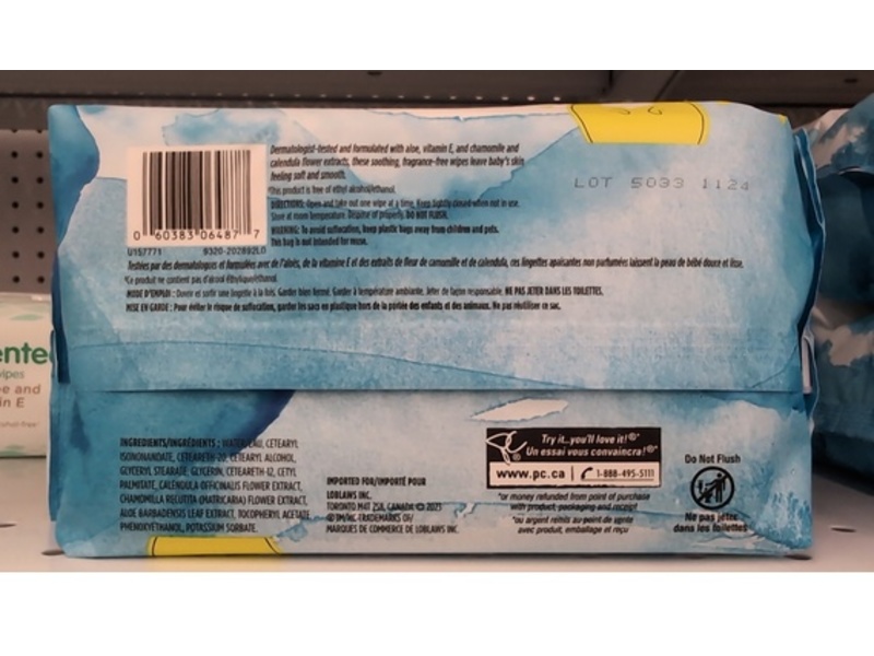 President's Choice Baby Wipes, Unscented, 100 Count