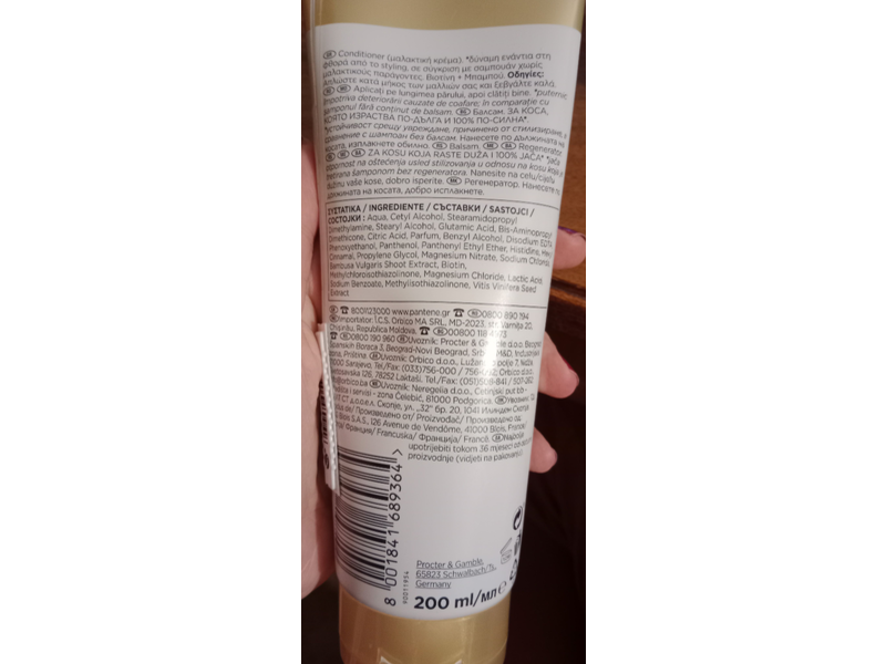 Pantene Strong & Long Conditioner, Biotin + Bamboo, 200 mL