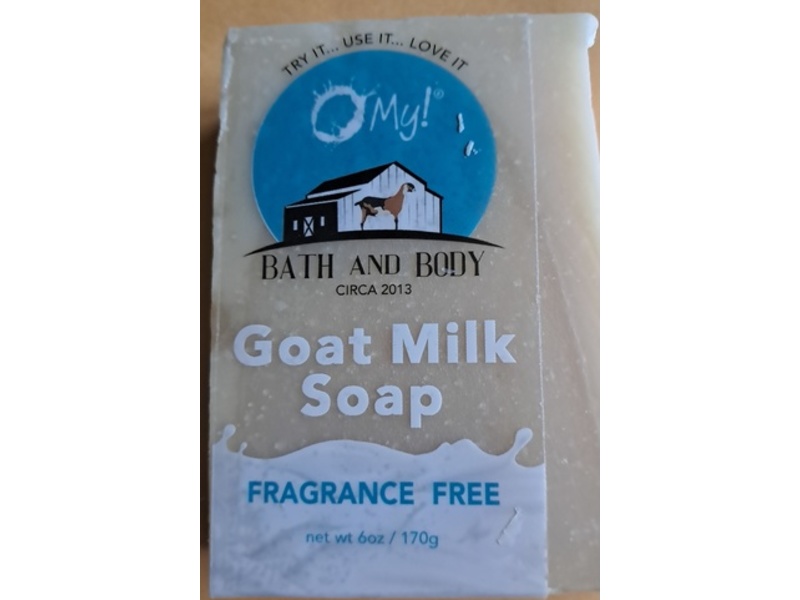 O My! Goat Milk Soap Bar, Fragrance Free, 6 oz/170 g