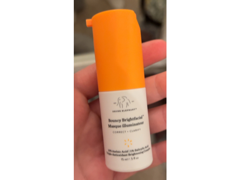 Drunk Elephant Bouncy Bright Facial Brightening Mask, 10% Azelaic Acid + 1% Salicylic Acid, 0.5 fl oz/15 mL