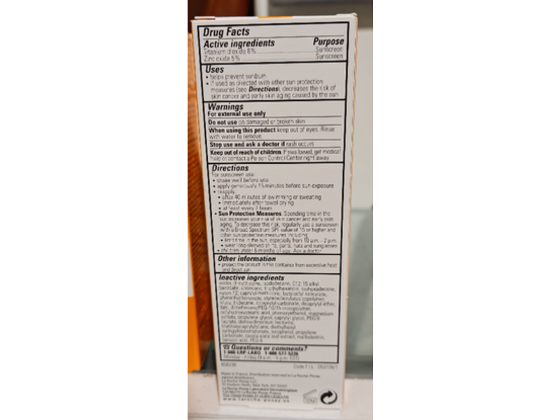 La Roche-Posay Anthelios Light Fluid Mineral Face Sunscreen, SPF 50, 1.7 fl oz/50 mL