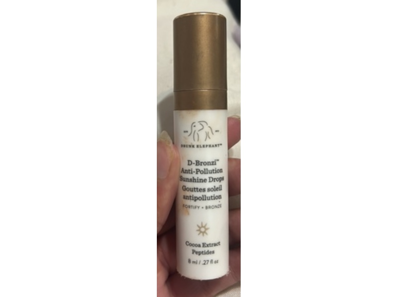 Drunk Elephant D-Bronzi Anti-Pollution Sunshine Drops Serum, Cocoa Extract Peptides, 0.27 fl oz/8 mL