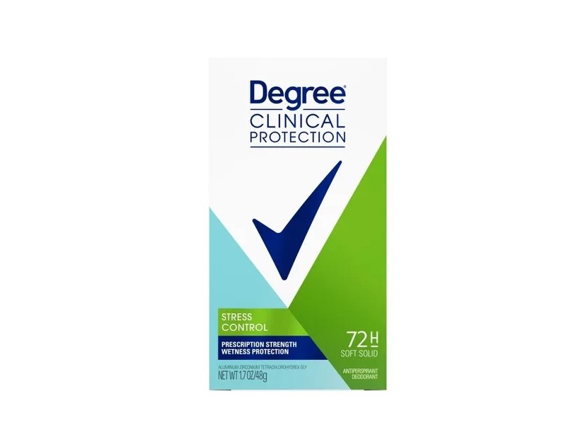 Degree Clinical Protection Stress Control Antiperspirant Deodorant, White Flowers, 1.7 oz/48 g