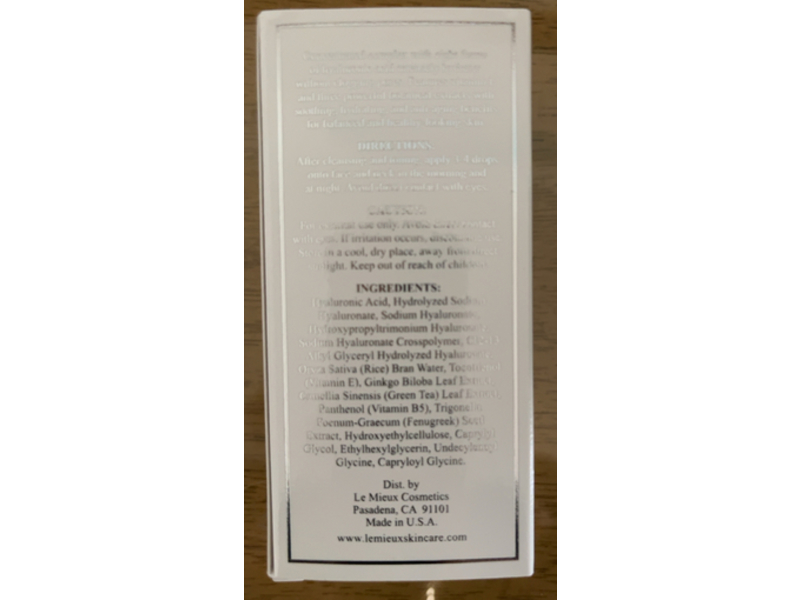 Le Mieux Hyaluronic Serum, Hydrate & Plump, 1 oz/30 ml