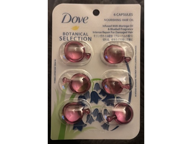Dove Botanical Selection Nourishing Hair Oil Capsules, 6 Count