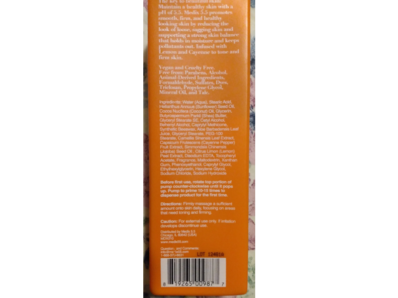 Medix 5.5 Sculpt+ Tighten Firming Cream, Lemon+ Cayenne, 9 fl oz/266 mL