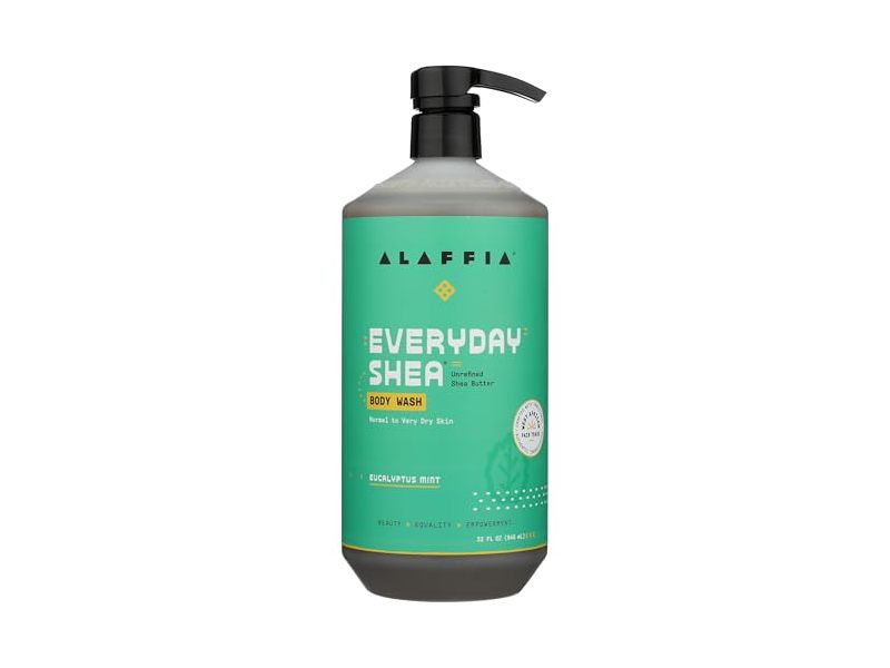 Alaffia Everyday Shea Body Wash, Eucalyptus Mint, 32 fl oz/946 mL