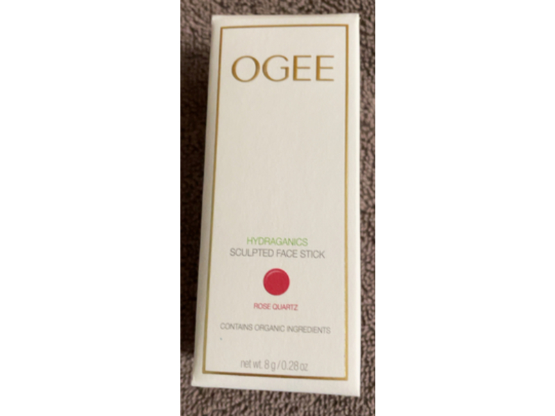 Ogee Hydraganics Sculpted Face Stick, Rose Quartz, 0.28 oz/8 g