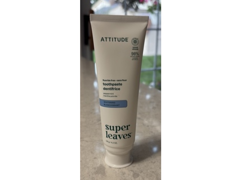 Attitude Super Leaves Toothpaste, Whitening, 4.2 oz/120 g
