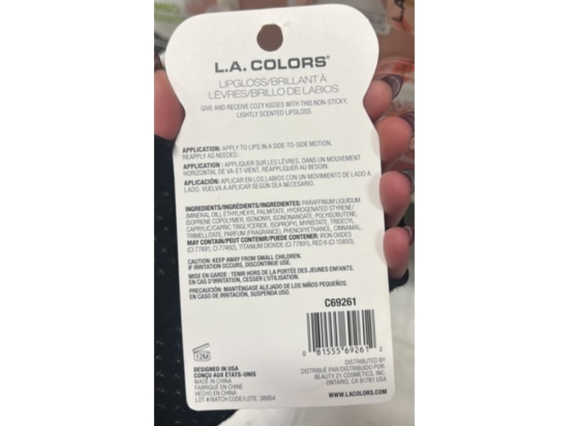 L.A. Colors Lipgloss, Feeling Grateful, 0.141 oz/4 g