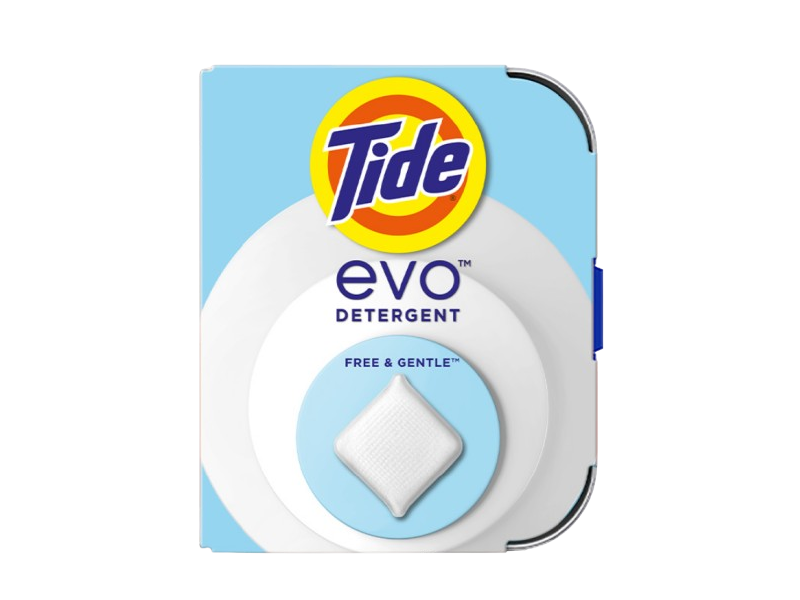 Tide Evo Detergent Laundry Tiles, Free & Gentle, 8 Count