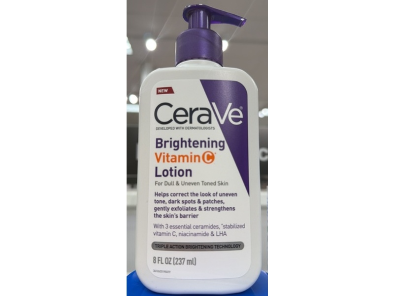 CeraVe Brightening Vitamin C Lotion, Vitamin C, Niacinamide & LHA, 8 fl oz/237 mL