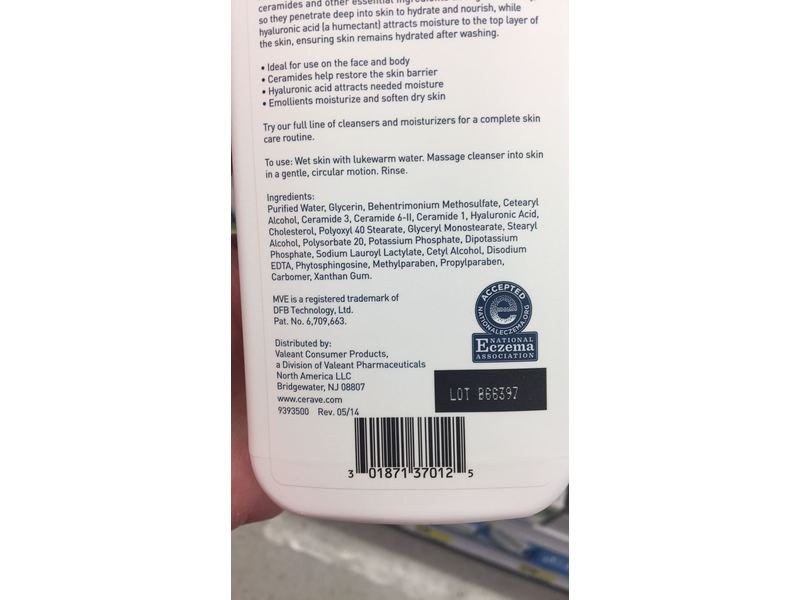 CeraVe Hydrating Cleanser, Normal to Dry Skin, 12 fl oz