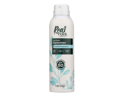 Real Root Clean Spray Sunscreen, Tropical Coconut, SPF 50, 6 oz/170 g