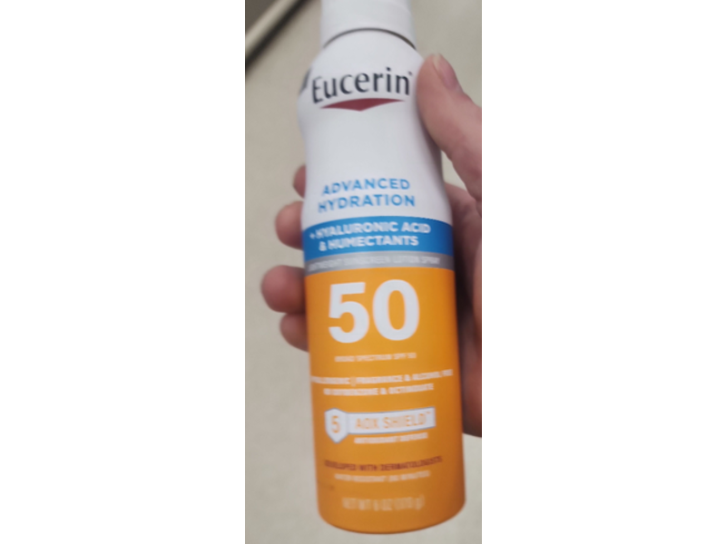 Eucerin Advanced Hydration Sunscreen, SPF 50, 6 oz/170 g