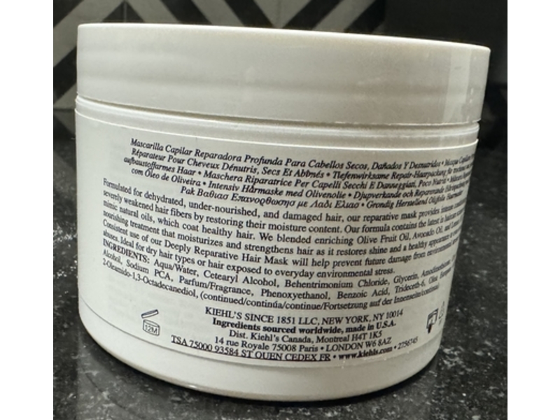Kiehl's Olive Fruit Oil Deeply Repairative Hair Mask, Olive Fruit & Avocado Oil, 8.4 oz/250 mL