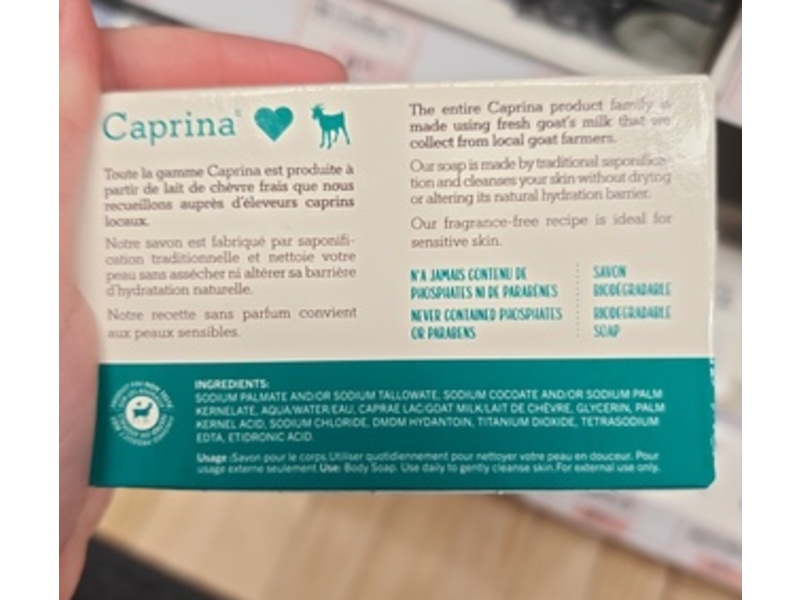 Caprina Fresh Goat's Milk Soap, Fragrance Free, 5 oz/141 g