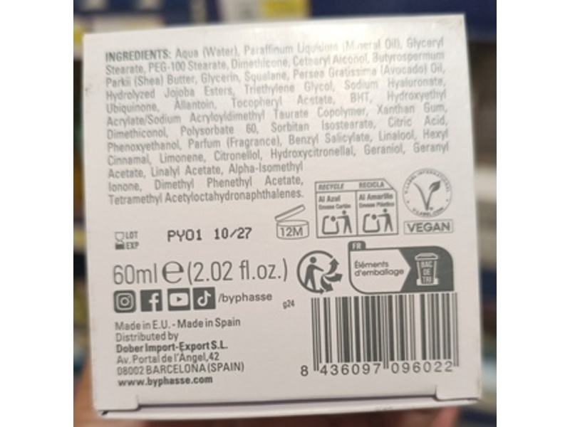 Byphasse Q10 Night Cream, Hyaluronic Acid, Squalane, Avocado Oil & Shea Butter, 2.02 fl oz/60 mL