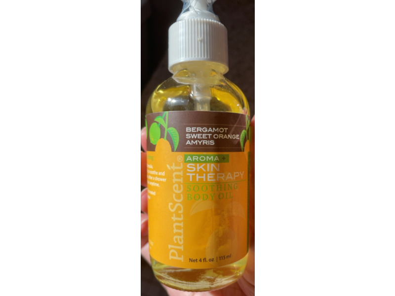 Sunleaf Naturals Plantscent Aroma+ Skin Therapy Soothing Body Oil, Bergamot Sweet Orange Amyris, 4 fl oz/115mL