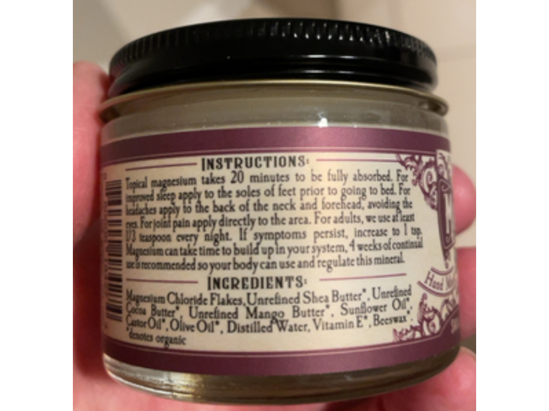 Roots & Leaves Magnesium Body Butter with Unrefined Shea, Cocoa & Mango Butter, 2 oz/57 g