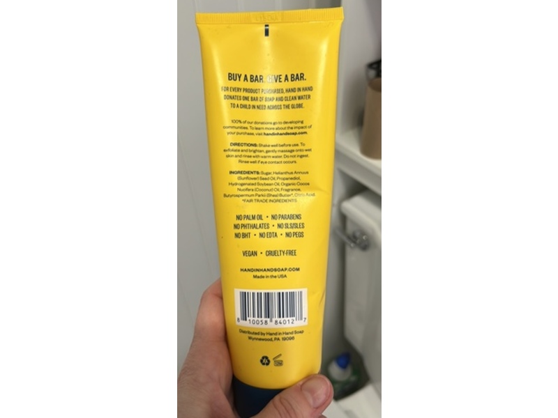 Hand In Hand Sugar Scrub, Island Mimosa Fresh Coconut & Mango Leaf, 9 oz/255 g