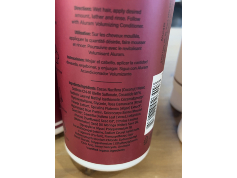 Aluram Clean Beauty Volumizing Shampoo, 33.8 fl oz/1000 mL