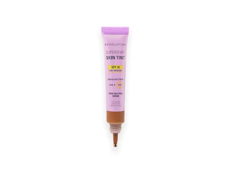 Revolution Superdewy Skin Tint, Dark Neutral Warm, SPF 30, 0.94 fl oz