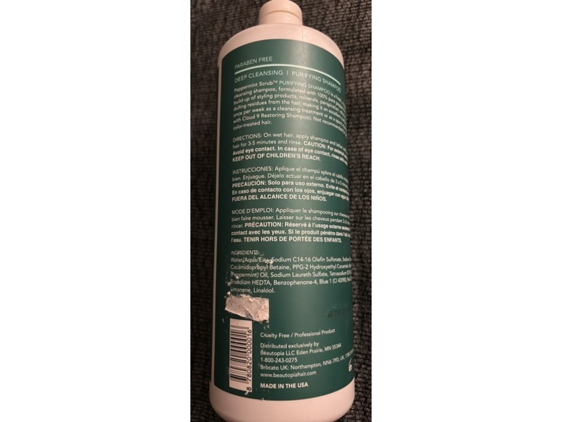 Brocato Deep Cleansing Pepprmint Scrub Shampoo, 32 fl oz/946 mL