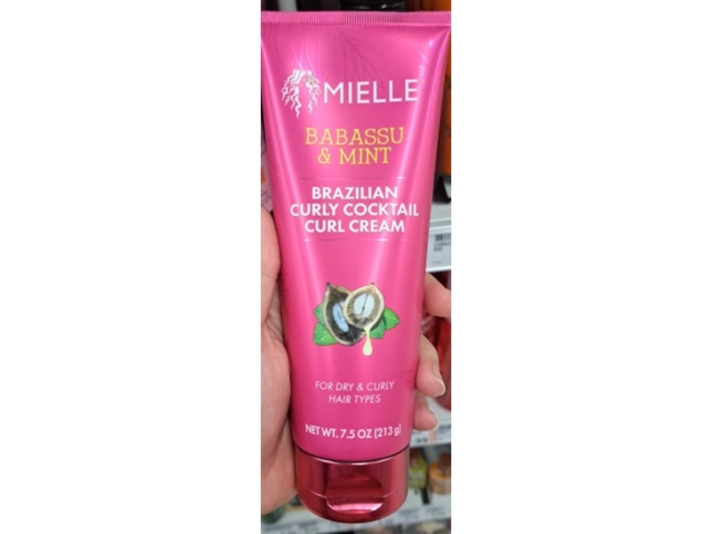 Mielle Organics Brazilian Curly Cocktail Curl Cream, Babassu & Mint, 7.5 oz/213 g